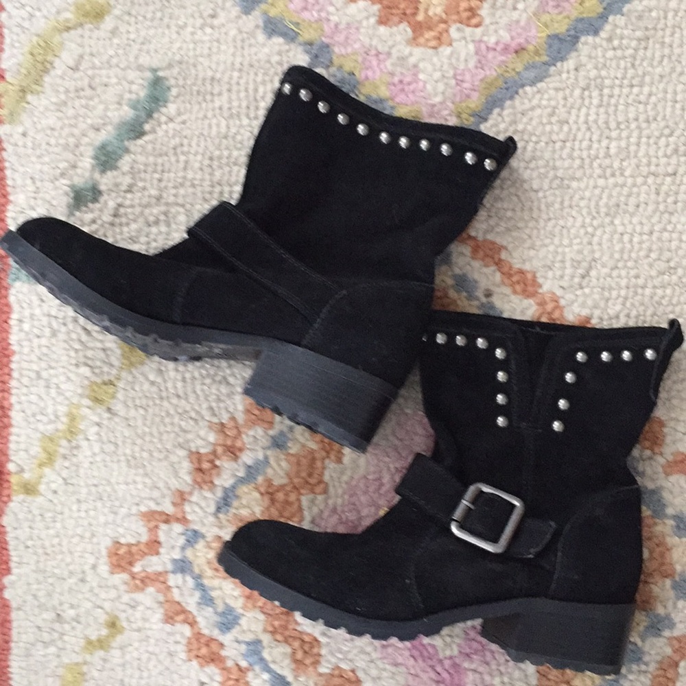INC International Concepts Black Suede Ankle Boots